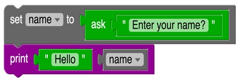 An example of Blockly coding