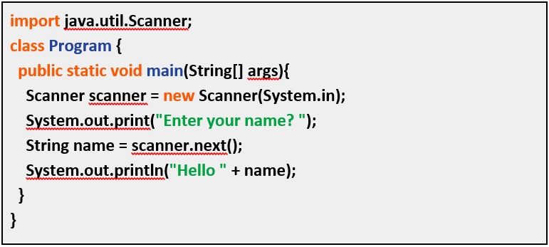 An example of Java coding