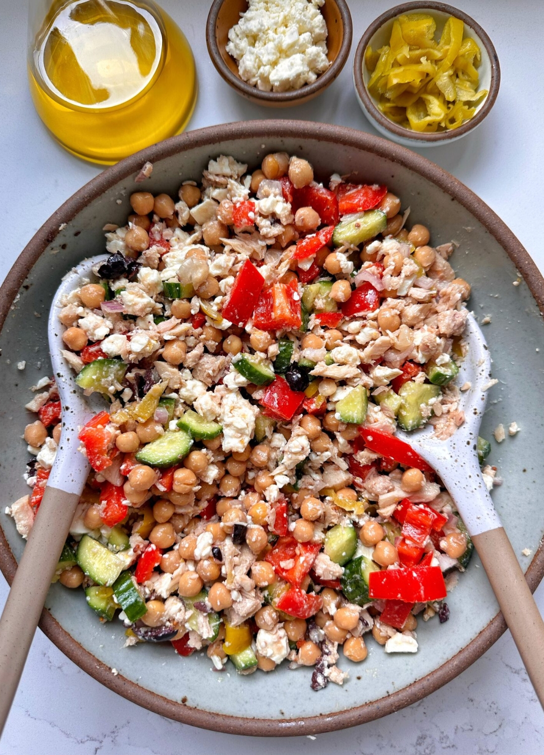 chickpea tuna salad pantry recipe