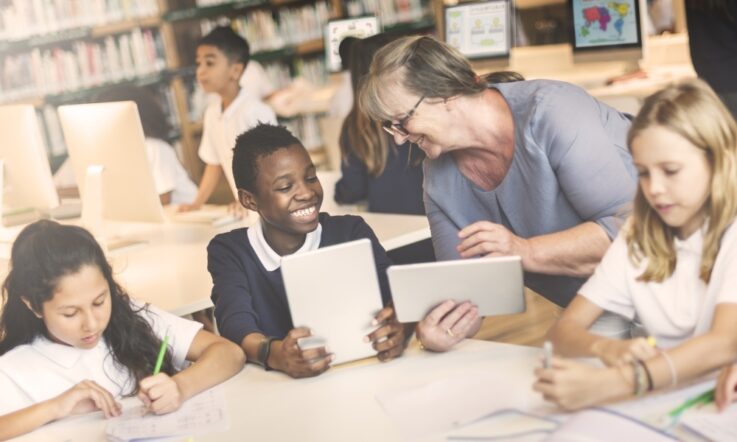 Tutoring with students at the centre